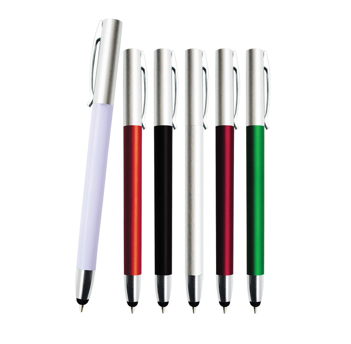 Bolígrafo de Plástico, Mecanismo Retráctil, con Clip Metálico y Goma Touch Screen Zip - (F-BP-7104C)
