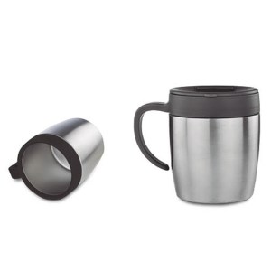 TAZA EVIN PLATA/NEGRO (T 46 - ACERO INOXIDABLE)(F)