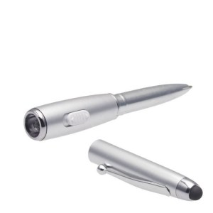 MINI BOLÍGRAFO C/LUZ Y PUNTA TOUCH PLATA (S-BOL108PL)