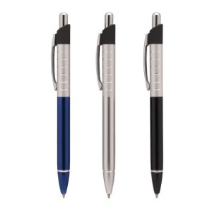 BOLÍGRAFO CON GRIP Y CLIP EN ALUMINIO CON MECANISMO RETRÁCTIL. (S-BOL091)