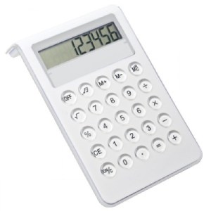 CALCULADORA PARA ESCRITORIO CON SONIDO,RESPALDO Y CARA FRONTAL EN COLOR BLANCO (S-CAL008)