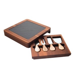SET DE QUESOS CON TABLA DE LAVA VOLCÁNICA (S-COC061)