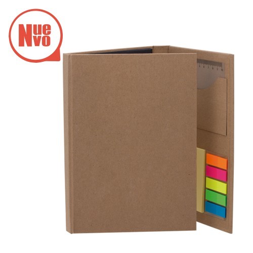CARPETA CON BLOCK DE RAYA, BANDERINES Y NOTAS ADHESIVAS (S-OFI128)