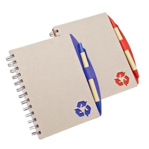 LIBRETA FABRICADA EN MATERIAL RECICLABLE, CON HOJAS DE RAYA (S-OFI034)