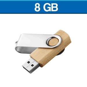 MEMORIA USB GIRATORIA LONDON DE MADERA 8GB (U-USB-066)