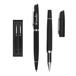 SET DE BOLÍGRAFOS DE METAL CON RECUBRIMIENTO DE GOMA ELTON (D-A2687)