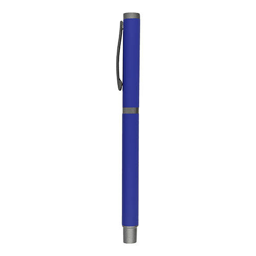 AL18115R_AZUL.jpg Bolígrafo Metálico Acabado Rubber con Detalles en Base y Tapa Color Gris Aventus (F-AL-18115R)