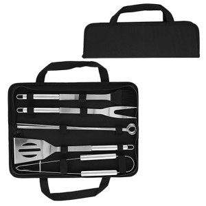 SET SET DE BBQ BONET NEGRO (HO 012 - POLIÉSTER/ACERO INOXIDABLE)(F)