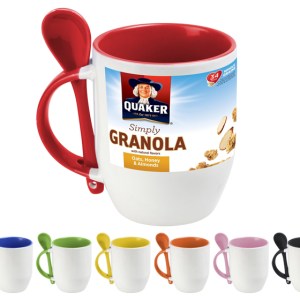 TAZA SUBLIMACION CON CUCHARA MAGGIE - (D-SUB4716)
