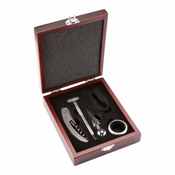 SET PARA VINOS MEDITERRÁNEO CAFE 851091 (MADERA / METAL)