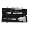 Set de Bbq Snazzy Plata BBQ 003 (Acero inoxidable utensilios /aluminio y pvc estuche)