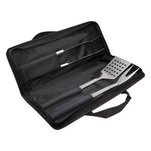 SET DE BBQ JASPER NEGRO BBQ 042 N (ACERO INOXIDABLE UTENSILIOS / POLIÉSTER ESTUCHE)(P)