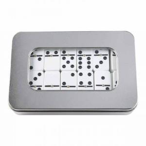 DOMINÓ BIKANER PLATA JM 001 (ALUMINIO ESTUCHE / PLÁSTICO FICHAS)