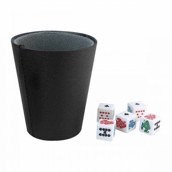 CUBILETE KENTAUR NEGRO JM 021 (CURPIEL VASO / PLÁSTICO DADOS)