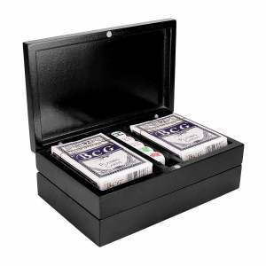 SET DE JUEGO HOFUF NEGRO JM 075 N (MADERA ESTUCHE / PLÁSTICO FICHAS Y DADOS)(P)