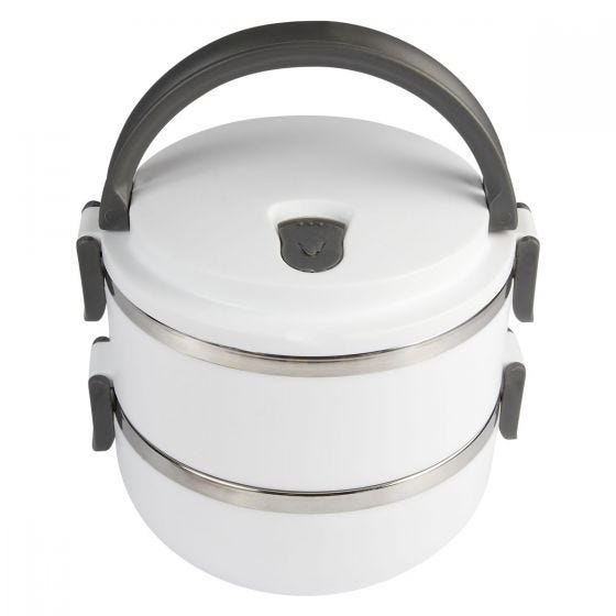 PORTAVIANDAS SENYA BLANCO KTC 015 (PLÁSTICO / ACERO INOXIDABLE)