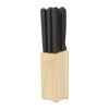 SET DE CUCHILLOS CORVI NEGRO KTC 100 (ACERO / MADERA / PLÁSTICO)