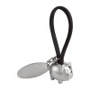 LLAVERO PUERQUITO CON PLACA NEGRO M 2050 N (HULE / METAL)(P)