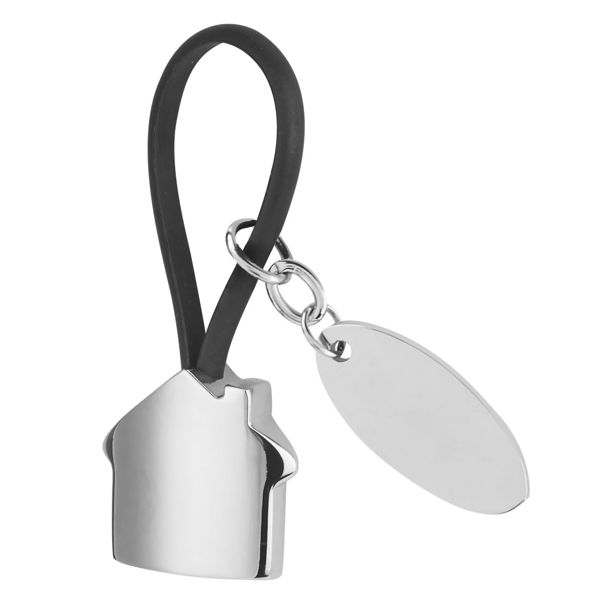 LLAVERO CASA CON PLACA NEGRO M 2060 N (HULE / METAL)(P)