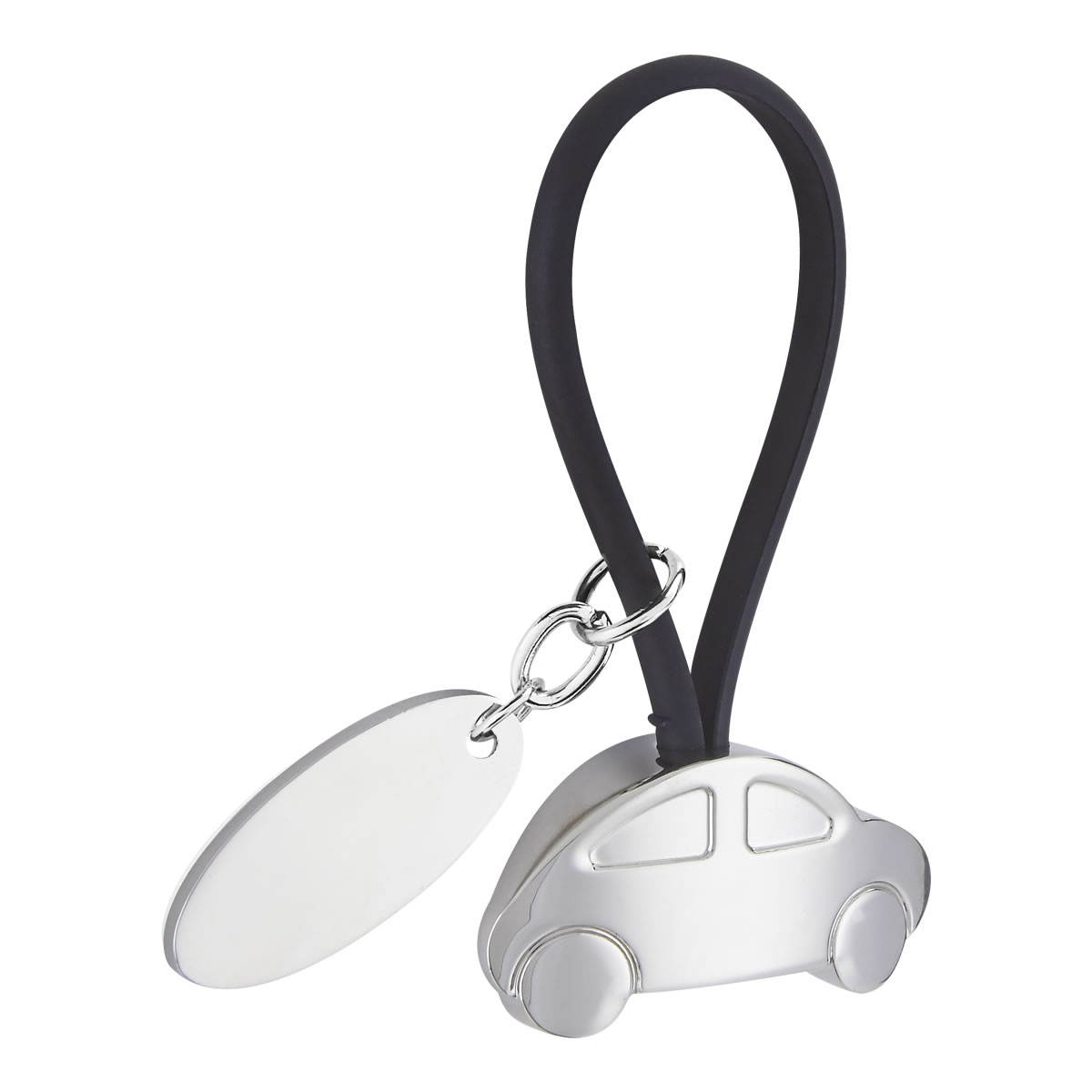 LLAVERO AUTO CON PLACA NEGRO M 2080 N (HULE / METAL)(P)