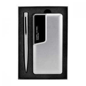 SET KLADNO PLATA SET 012 S (PLÁSTICO POWER BANK / ACERO INOXIDABLE BOLÍGRAFO)
