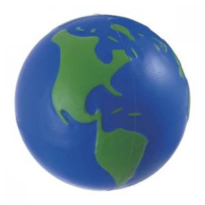 PELOTA ANTI-STRESS MUNDO AZUL CON VERDE SOC 013 W (PU)