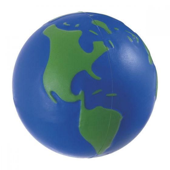 PELOTA ANTI-STRESS MUNDO AZUL CON VERDE SOC 013 W (PU)