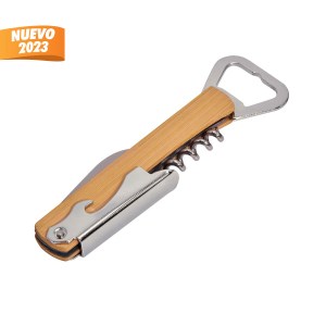 DESTAPADOR CON NAVAJA BEIGE BAR 024 BE (BAMBÚ / METAL)(P)