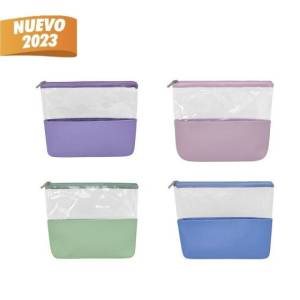 COSMETIQUERA ESMERALDA AZUL DAM 035 A (CURPIEL Y PVC EXTERIOR / POLIÉSTER FORRO)