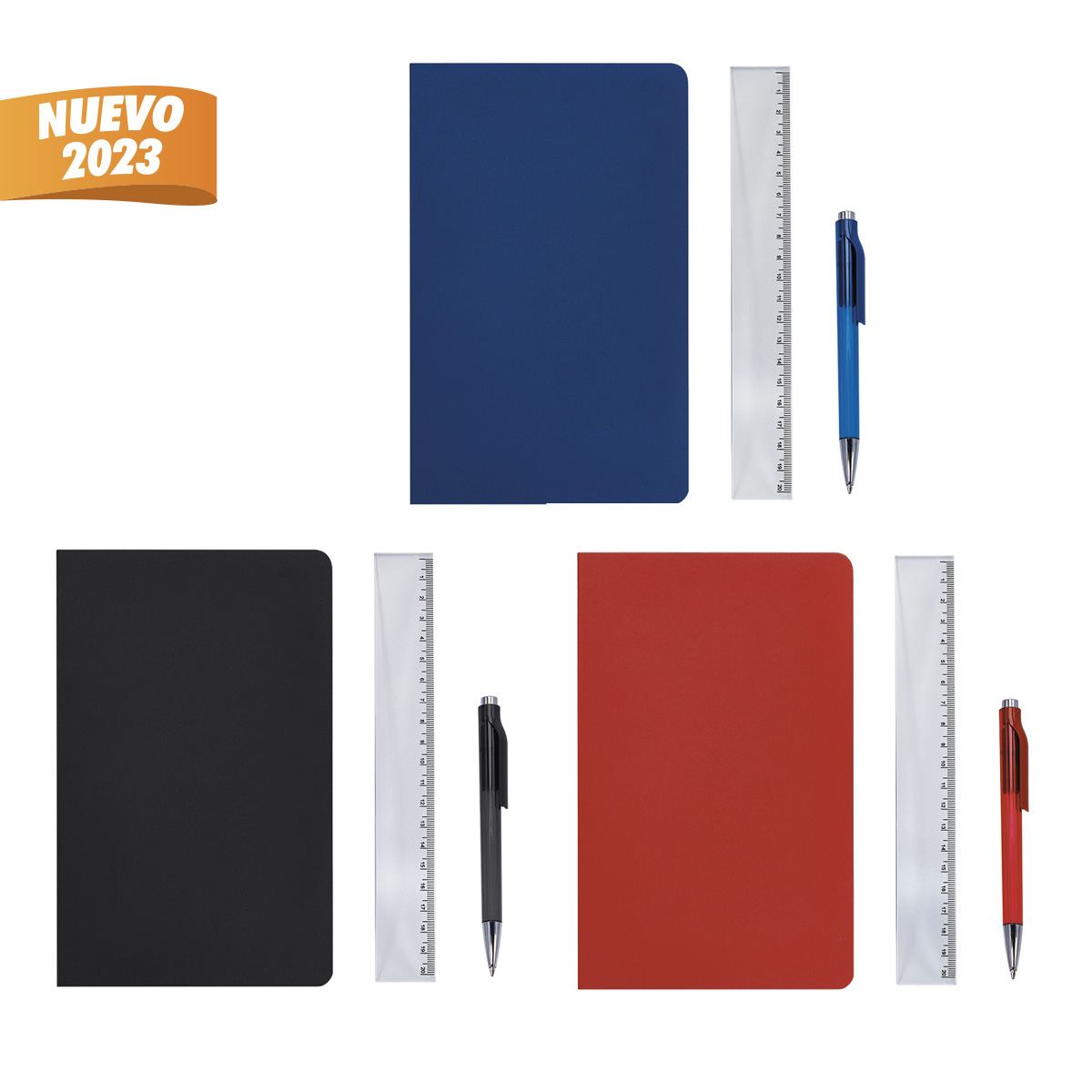 Set de Libreta Nodi Rojo HL 9085 R (Curpiel libreta / plástico bolígrafo / pvc bolsa)(P)