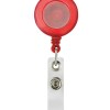 PORTAGAFETE RETRÁCTIL ROJO TRASLUCIDO PRO 027 R (PLÁSTICO)(P)