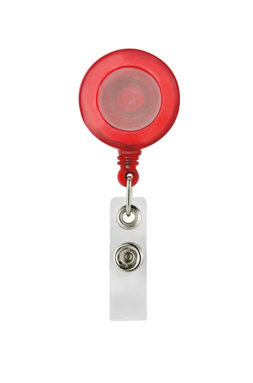 PORTAGAFETE RETRÁCTIL ROJO TRASLUCIDO PRO 027 R (PLÁSTICO)(P)