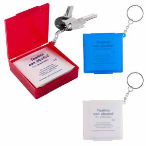 LLAVERO CON PADS DE ALCOHOL BLANCO SLD 052 B (PLÁSTICO)(P)