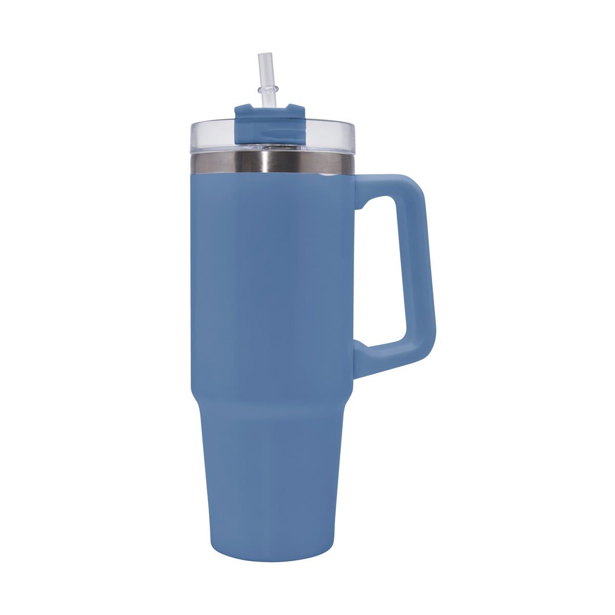TERMO CON ASA Y POPOTE AZUL TMPS 164 A (ACERO INOXIDABLE / PLÁSTICO)(P)