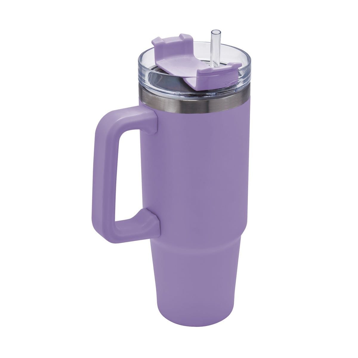 TERMO CON ASA Y POPOTE MORADO TMPS 164 M (ACERO INOXIDABLE / PLÁSTICO)(P)