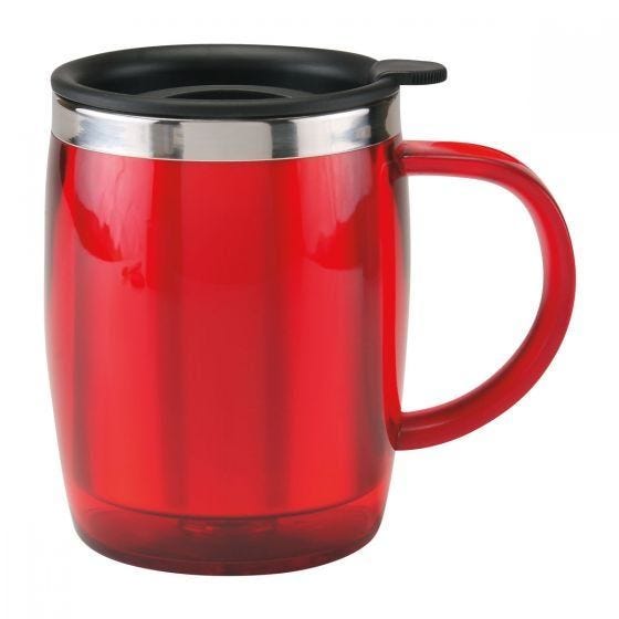 TAZA TÉRMICA BURGOS ROJO TMPS 26 R (PLÁSTICO / ACERO INOXIDABLE)(P)
