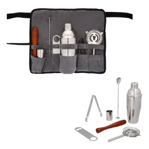 SET BARMAN GRIS (HO 059 - POLIÉSTER/ACERO INOXIDABLE)(F)