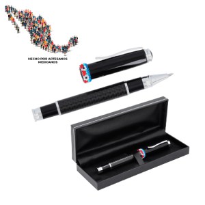 BOLÍGRAFO CISNEROS NEGRO (FM 930 HUICHOL - FIBRA DE CARBONO/METAL)(F)