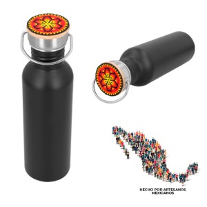 CILINDRO SIQUEIROS NEGRO (T 53 HUICHOL - ACERO INOXIDABLE)(F)
