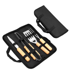 SET ENTRECOT NEGRO (HO 062 - POLIÉSTER/ACERO INOX/MADERA)(F)