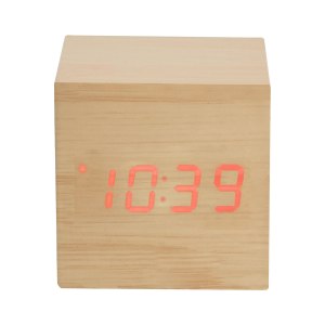 RELOJ TIME CUBE BEIGE MK 120 (MADERA)
