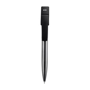BOLÍGRAFO USB 8 GB SHELL NEGRO SH 2220 N (ACERO INOXIDABLE)(P)