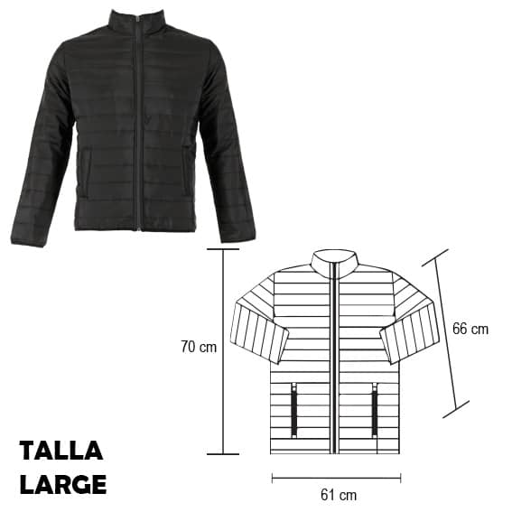 CHAMARRA ARONA NEGRO-LARGE (CH 002 - NYLON)