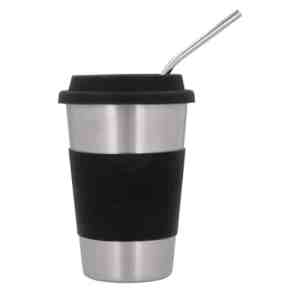 VASO FRAPPE NEGRO (T 168 - ACERO INOXIDABLE / SILICÓN)