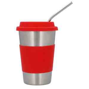 VASO FRAPPE ROJO (T 168 - ACERO INOXIDABLE / SILICÓN)