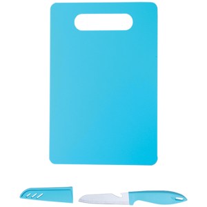 TABLA CON CUCHILLO ROSSETA A2106 AZUL CLARO (Plástico PP / Acero Inoxidable)