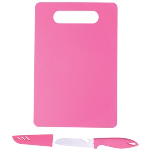 TABLA CON CUCHILLO ROSSETA A2106 ROSA (Plástico PP / Acero Inoxidable)