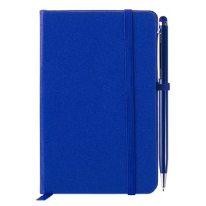 LIBRETA CON BOLIGRAFO AITANA A2182 AZUL (Libreta: Poliuretano / Bolígrafo: Aluminio)