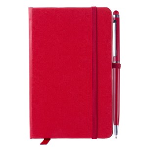 LIBRETA CON BOLIGRAFO AITANA A2182 ROJO (Libreta: Poliuretano / Bolígrafo: Aluminio)