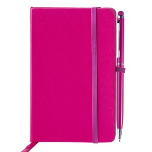 LIBRETA CON BOLIGRAFO AITANA A2182 ROSA (Libreta: Poliuretano / Bolígrafo: Aluminio)
